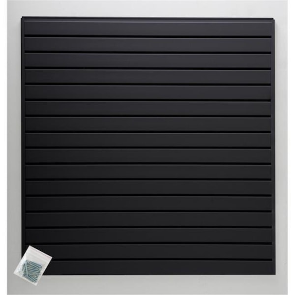 Jifram Extrusions Inc Jifram Extrusions; Inc. 01000800 Easy Living Easy Wall 4 ft. X 4 ft. or 8 ft. X 2 ft. Add Your Own Accessories Black Slatwall Kit 1000800 - main